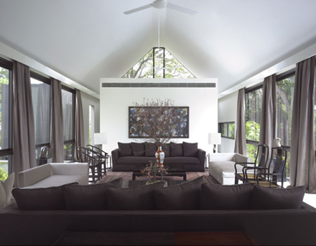 Chocolate brown sofas Promemoria by Romeo Sozzi